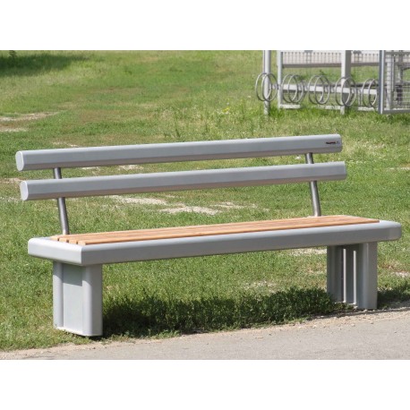 TIP 3503N KLUPA ALUMINIJ - NEHRĐAJUĆI ČELIK - DRVO S NASLONOM